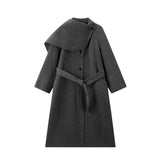 Women's Double-Face Wool Coat with Detachable Parts